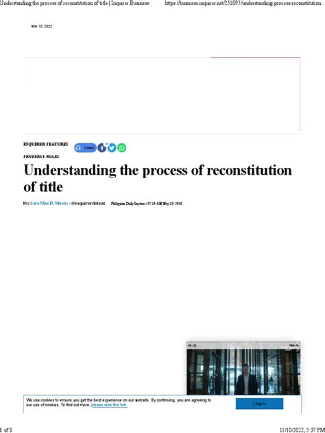 Understanding the process of reconstitution of title.